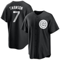 Fenge C.Cubs #7 Dansby Swanson Player Black Game Stitched Jerseys