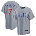 Fenge C.Cubs #7 Dansby Swanson Player Gray Home Game Stitched Jerseys