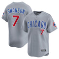 Fenge C.Cubs #7 Dansby Swanson Player Gray Road Limited Home Stitched Jerseys