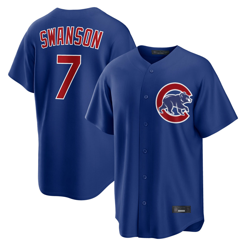 Fenge C.Cubs #7 Dansby Swanson Player Royal Home Game Stitched Jerseys