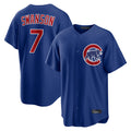 Fenge C.Cubs #7 Dansby Swanson Player Royal Home Game Stitched Jerseys