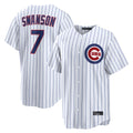 Fenge C.Cubs #7 Dansby Swanson Player White Game Home Stitched Jerseys