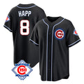 Fenge C.Cubs #8 Ian Happ Player Black Fashion Out 150th Anniversary Game Stitched Jerseys
