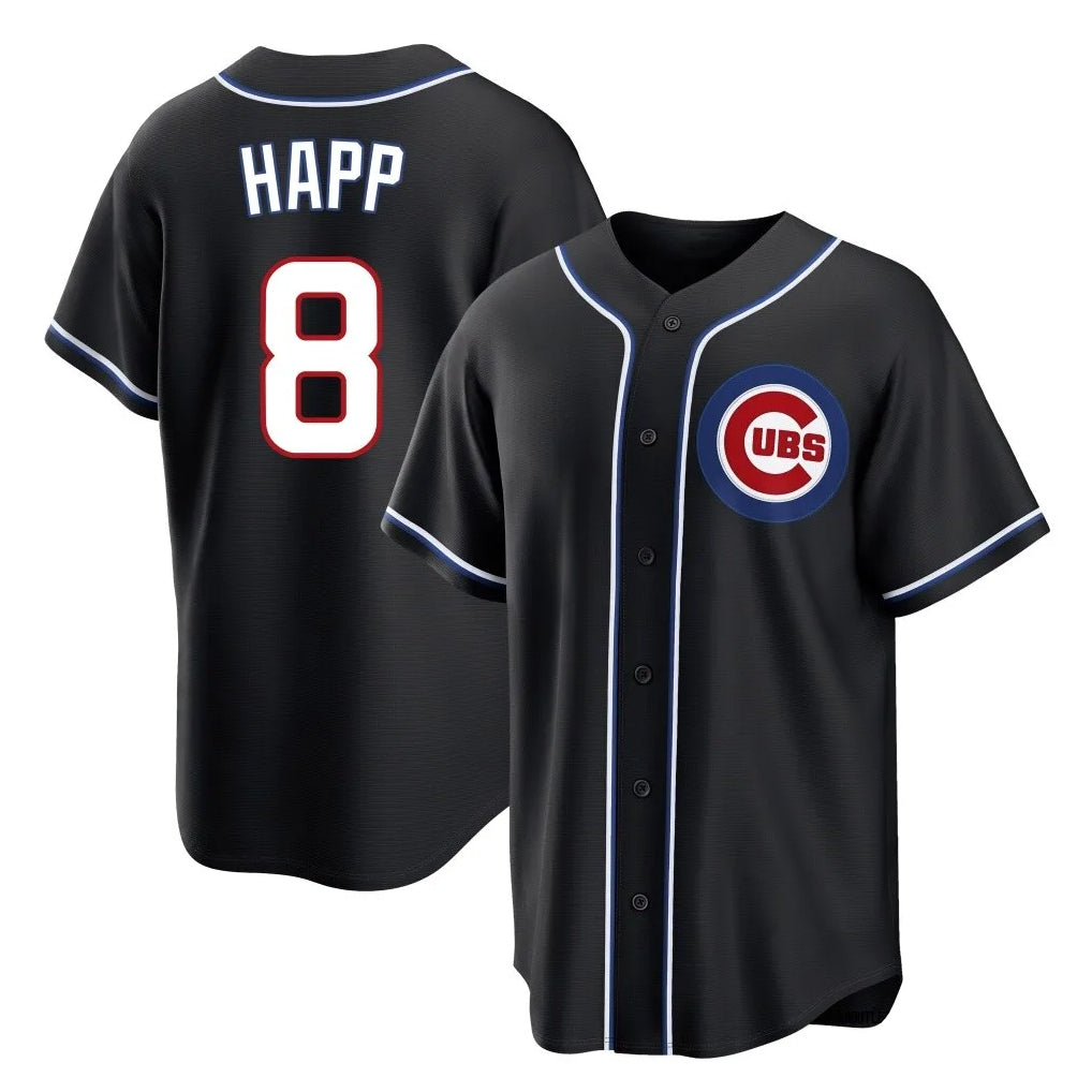 Fenge C.Cubs #8 Ian Happ Player Black Fashion Out Game Stitched Jerseys