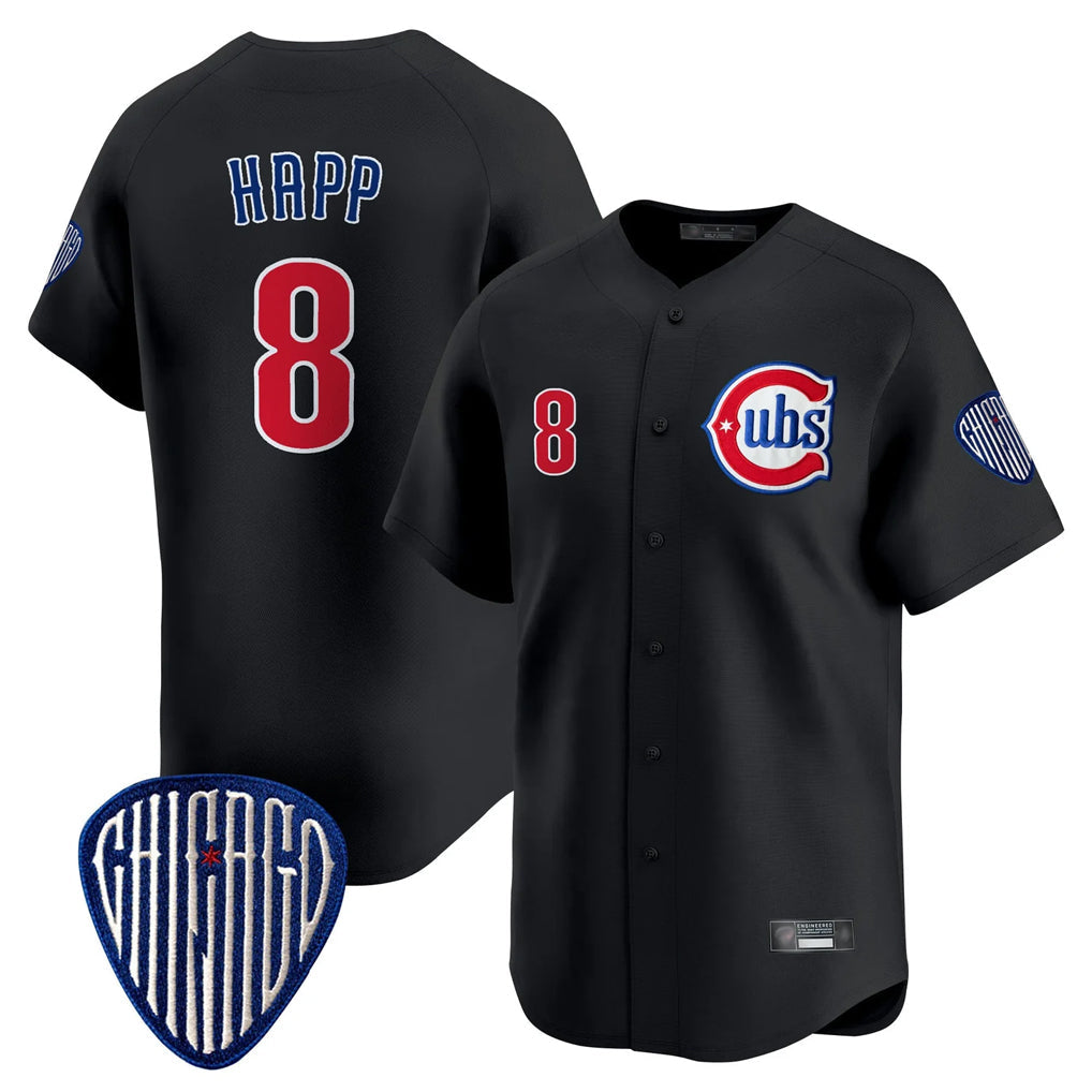 Fenge C.Cubs #8 Ian Happ Player Black Vapor Premier Limited Home Stitched Jerseys