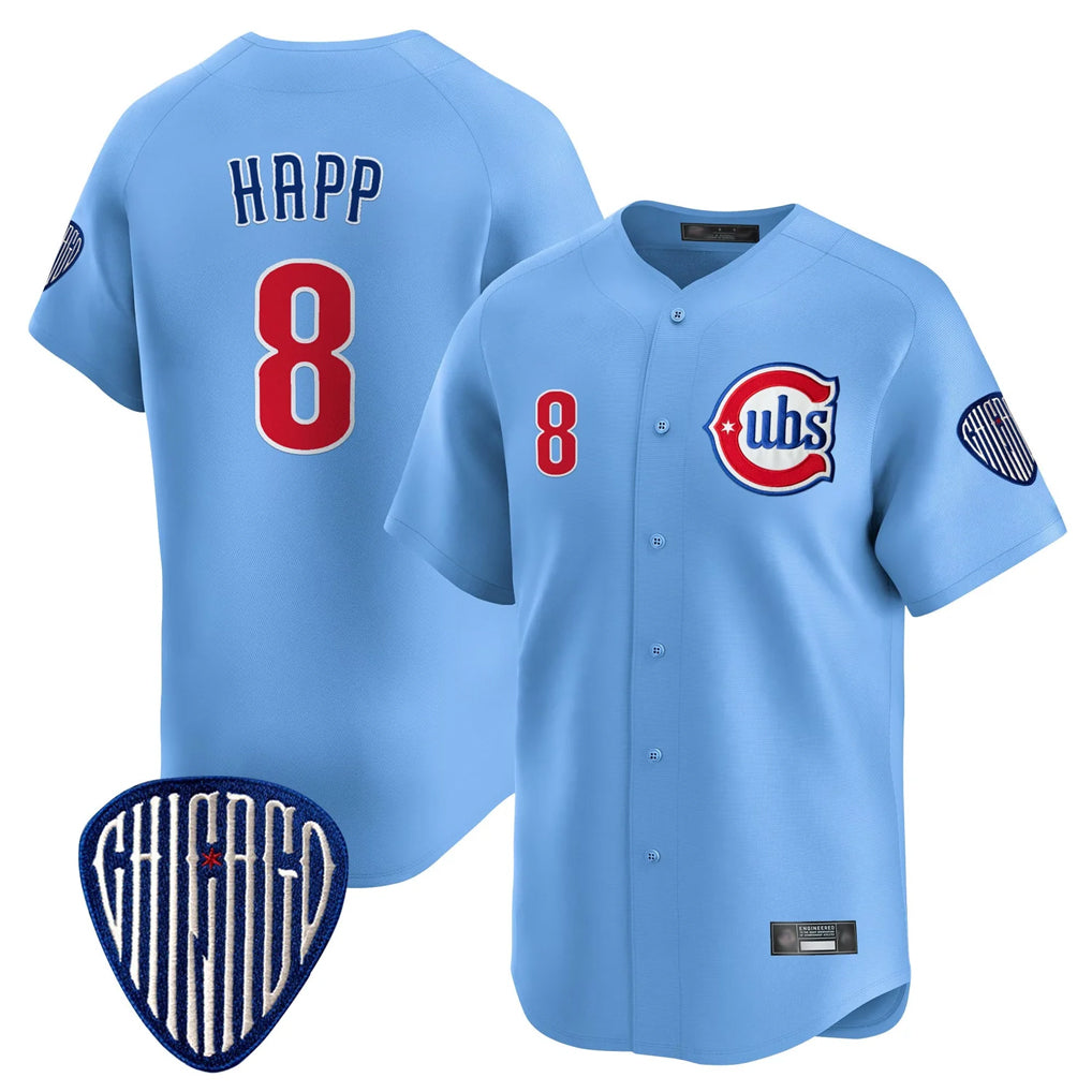 Fenge C.Cubs #8 Ian Happ Player Blue Vapor Premier Limited Home Stitched Jerseys
