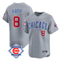 Fenge C.Cubs #8 Ian Happ Player Gray Road 150th Anniversary Limited Home Stitched Jerseys