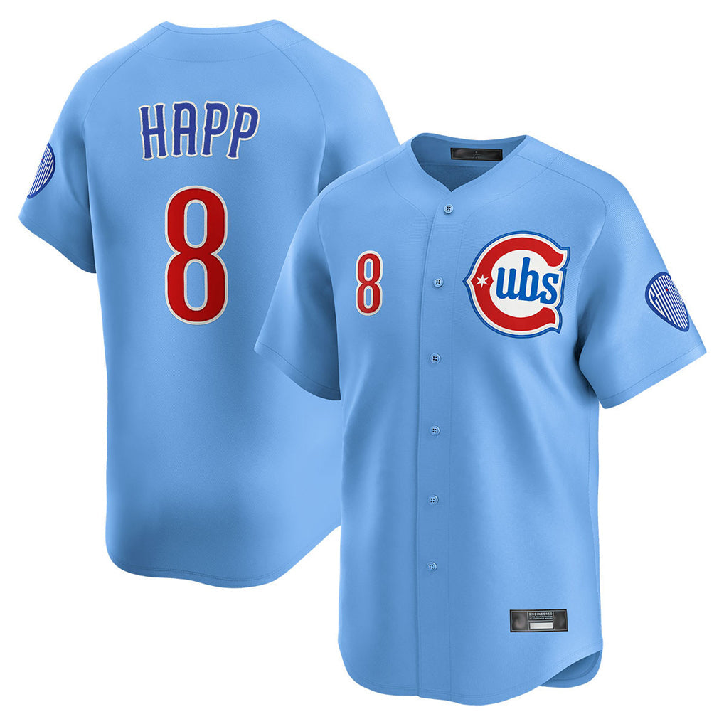 Fenge C.Cubs #8 Ian Happ Player Light Blue Limited Home Stitched Jerseys