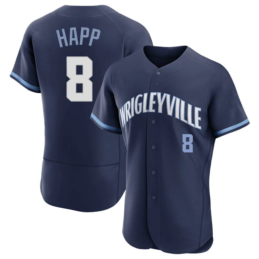 Fenge C.Cubs #8 Ian Happ Player Navy City Connect Limited Elite Home Stitched Jerseys