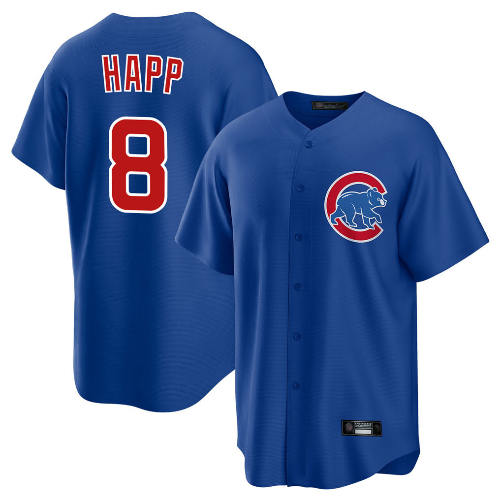 Fenge C.Cubs #8 Ian Happ Player Royal Home Game Stitched Jerseys