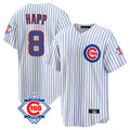 Fenge C.Cubs #8 Ian Happ Player White 150th Anniversary Home Game Stitched Jerseys