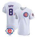 Fenge C.Cubs #8 Ian Happ Player White 150th Anniversary Limited Elite Home Game Stitched Jerseys