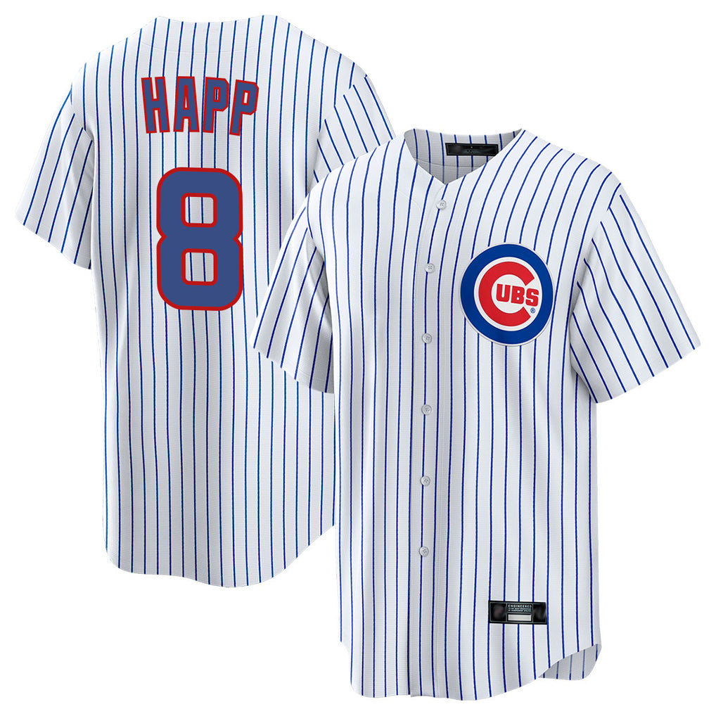 Fenge C.Cubs #8 Ian Happ Player White Game Home Stitched Jerseys