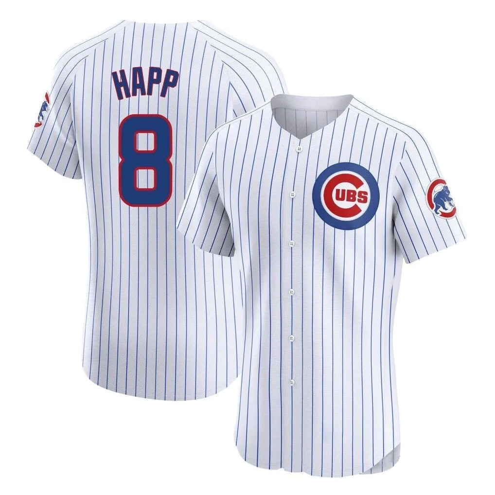 Fenge C.Cubs #8 Ian Happ Player White Limited Elite Home Game Stitched Jerseys