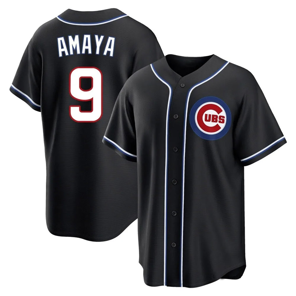 Fenge C.Cubs #9 Miguel Amaya Player Black Fashion Out Game Stitched Jerseys