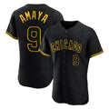 Fenge C.Cubs #9 Miguel Amaya Player Black Snake Skin City Limited Elite Home Game Stitched Jerseys