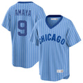 Fenge C.Cubs #9 Miguel Amaya Player Blue T-shirt Cooperstown Collection Limited Stitched Jerseys