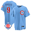 Fenge C.Cubs #9 Miguel Amaya Player Light Blue 150th Anniversary Home Game Stitched Jerseys