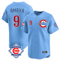 Fenge C.Cubs #9 Miguel Amaya Player Light Blue 150th Anniversary Limited Home Stitched Jerseys