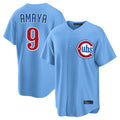 Fenge C.Cubs #9 Miguel Amaya Player Light Blue Home Game Stitched Jerseys