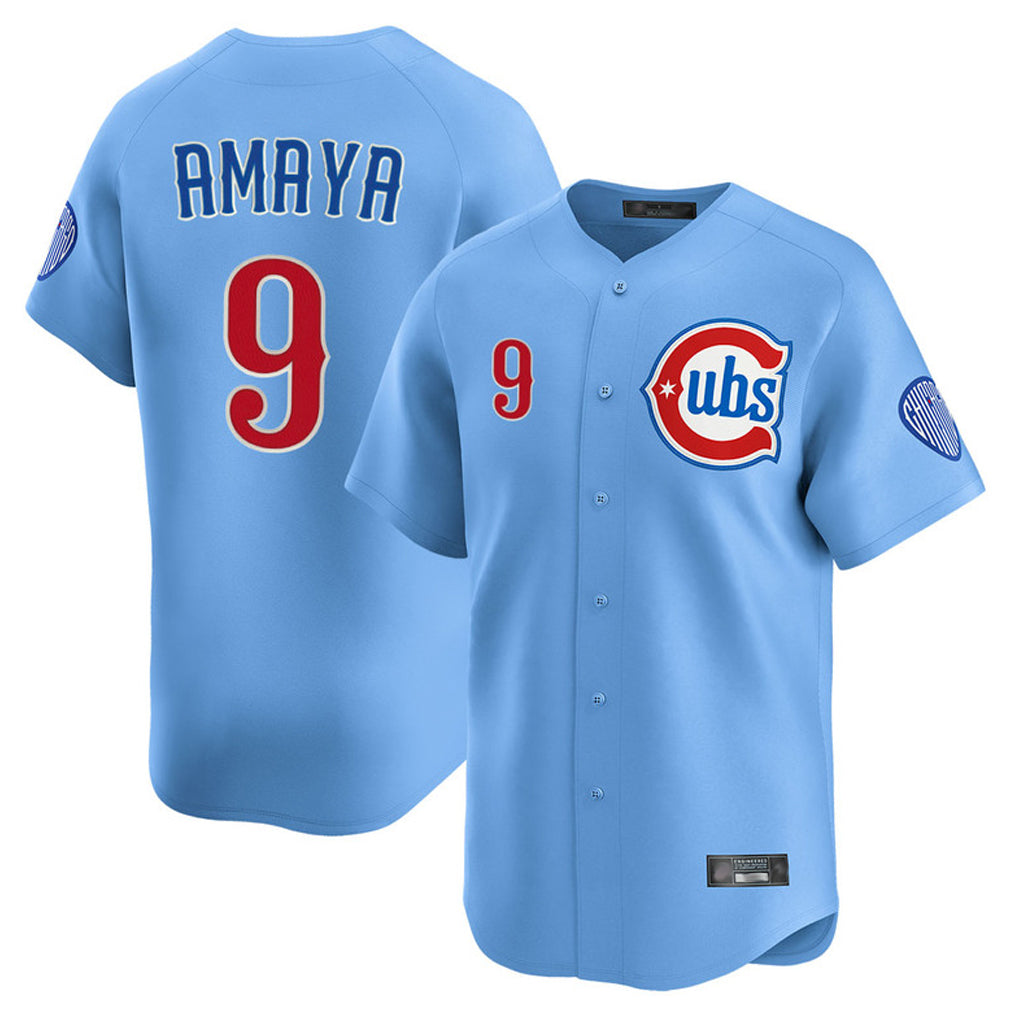 Fenge C.Cubs #9 Miguel Amaya Player Light Blue Limited Home Stitched Jerseys
