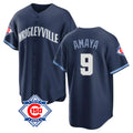 Fenge C.Cubs #9 Miguel Amaya Player Navy 150th Anniversary City Connect Home Game Stitched Jerseys