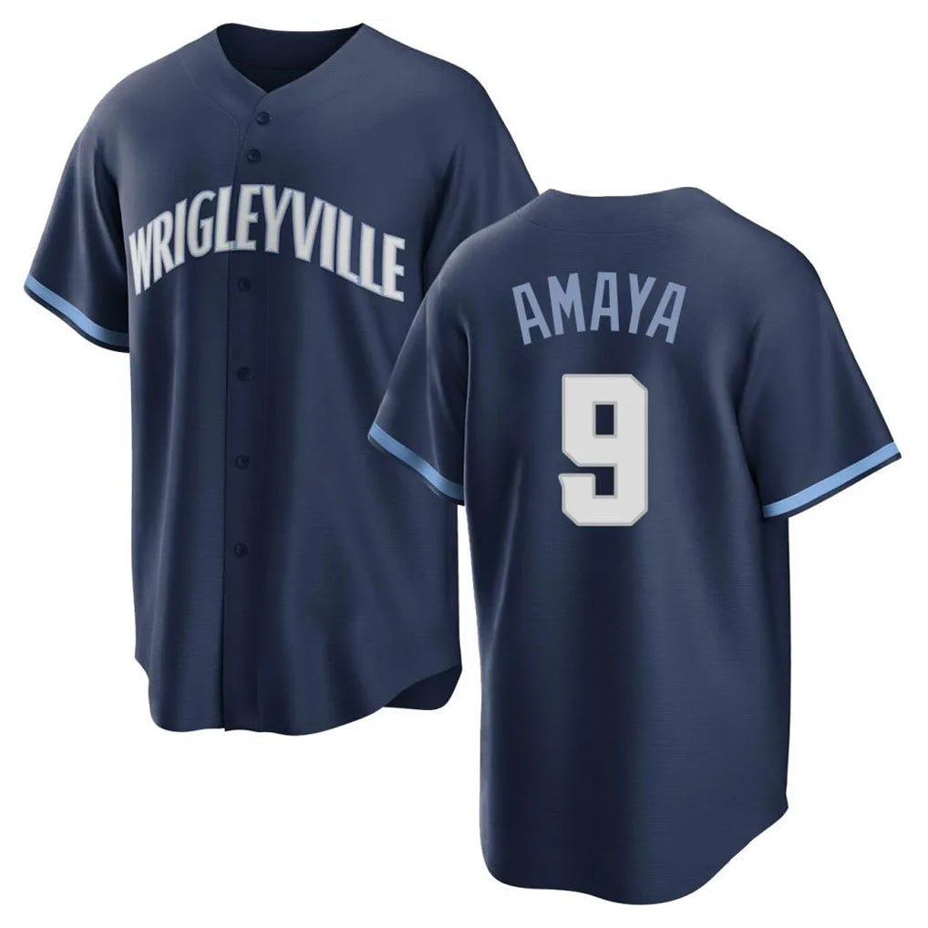 Fenge C.Cubs #9 Miguel Amaya Player Navy City Connect Home Game Stitched Jerseys