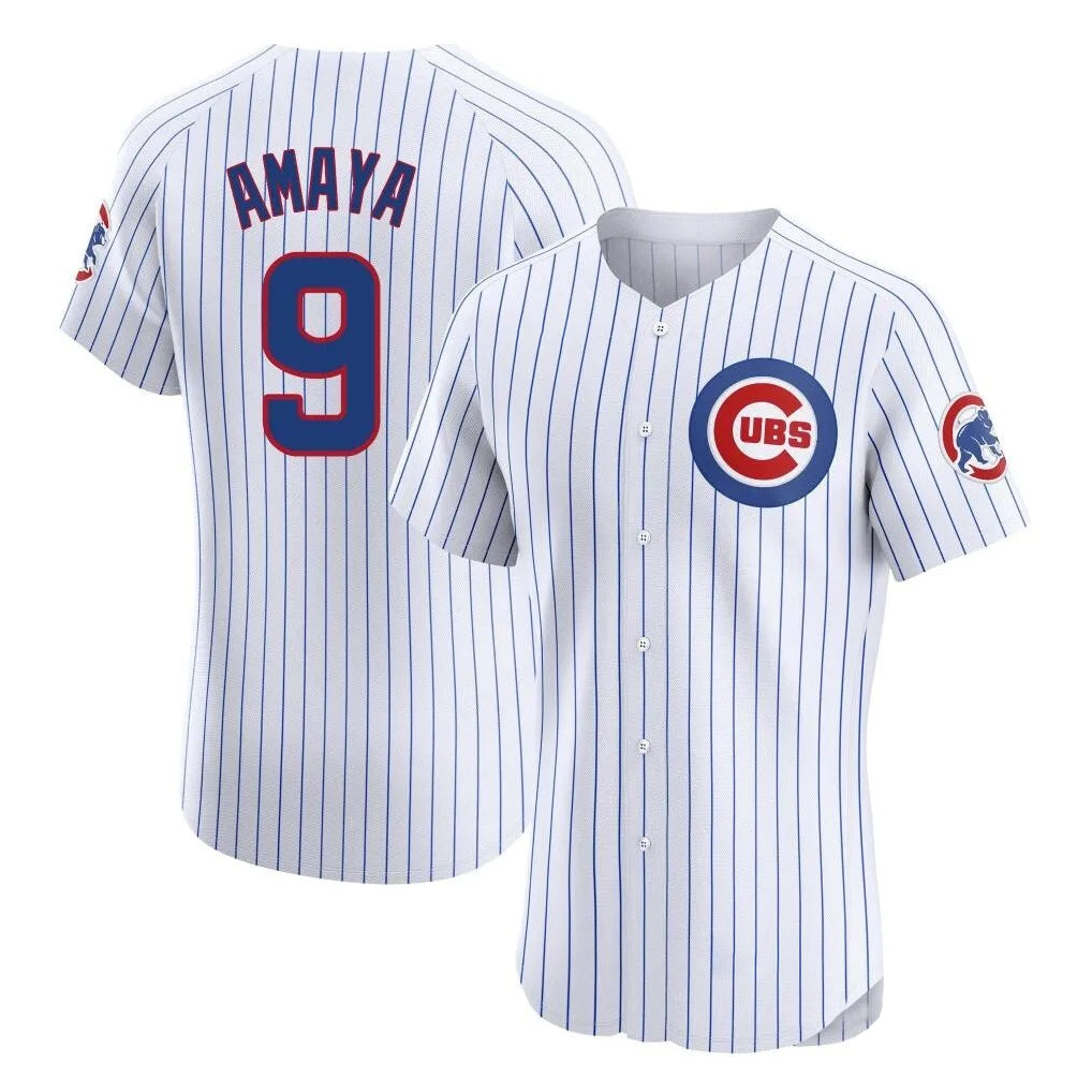 Fenge C.Cubs #9 Miguel Amaya Player White Limited Elite Home Game Stitched Jerseys