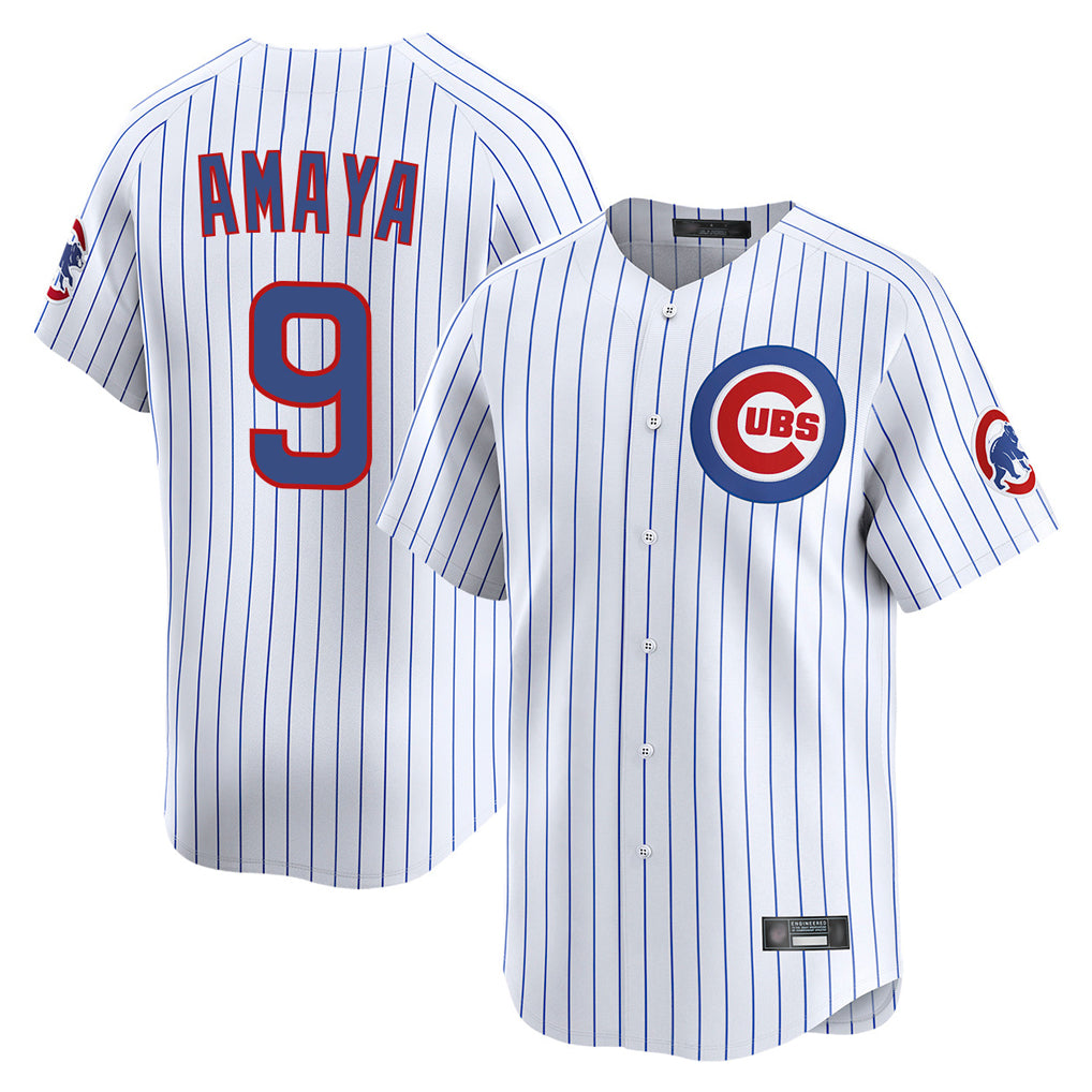 Fenge C.Cubs #9 Miguel Amaya Player White Limited Home Game Stitched Jerseys