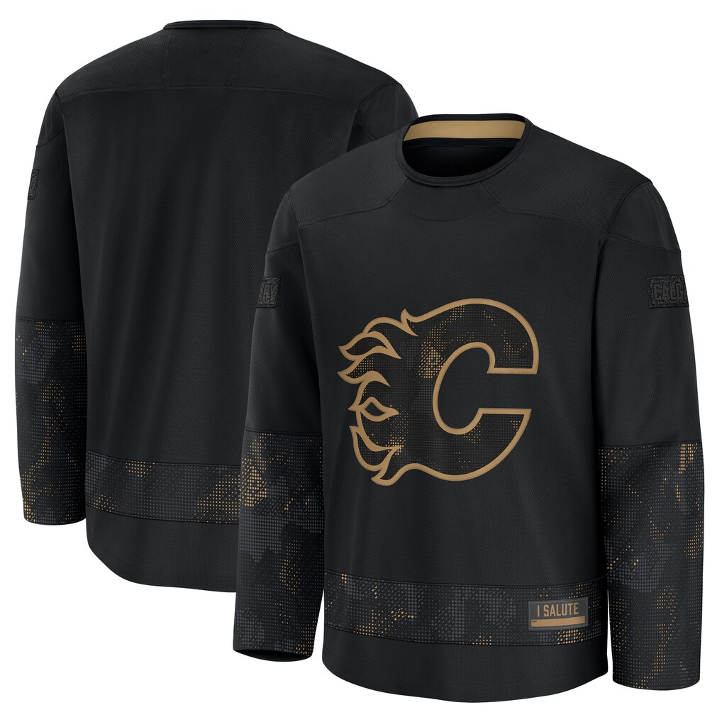 Fenge C.Flames Black 2024 Military Appreciation Practice Jerseys