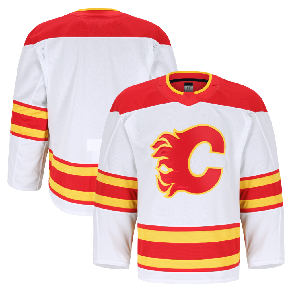 Fenge C.Flames White Away Authentic Pro Jerseys