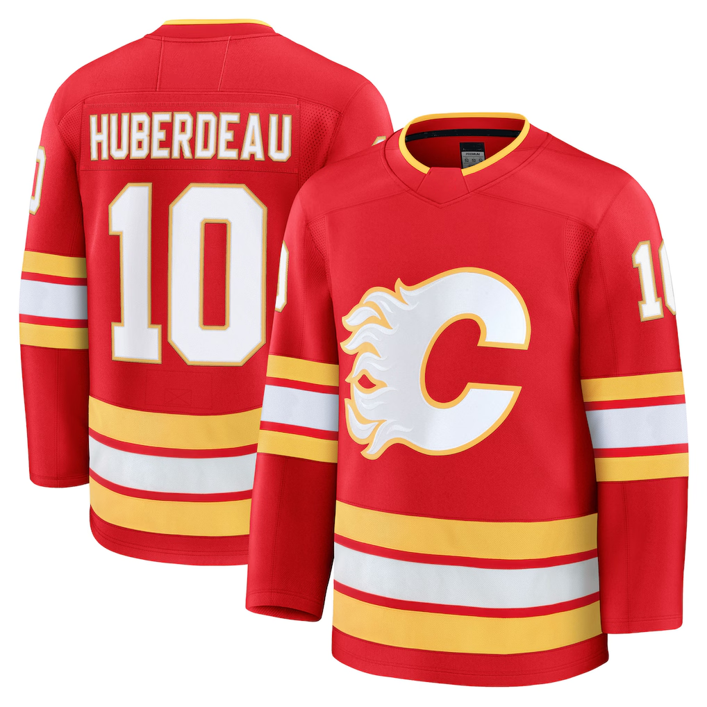 Fenge C.Flames #10 Jonathan Huberdeau Red Home Breakaway Player Jerseys