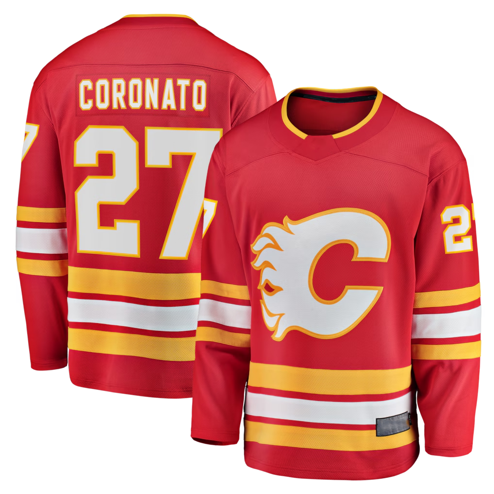 Fenge C.Flames #27 Matt Coronato Red Home Breakaway Jerseys