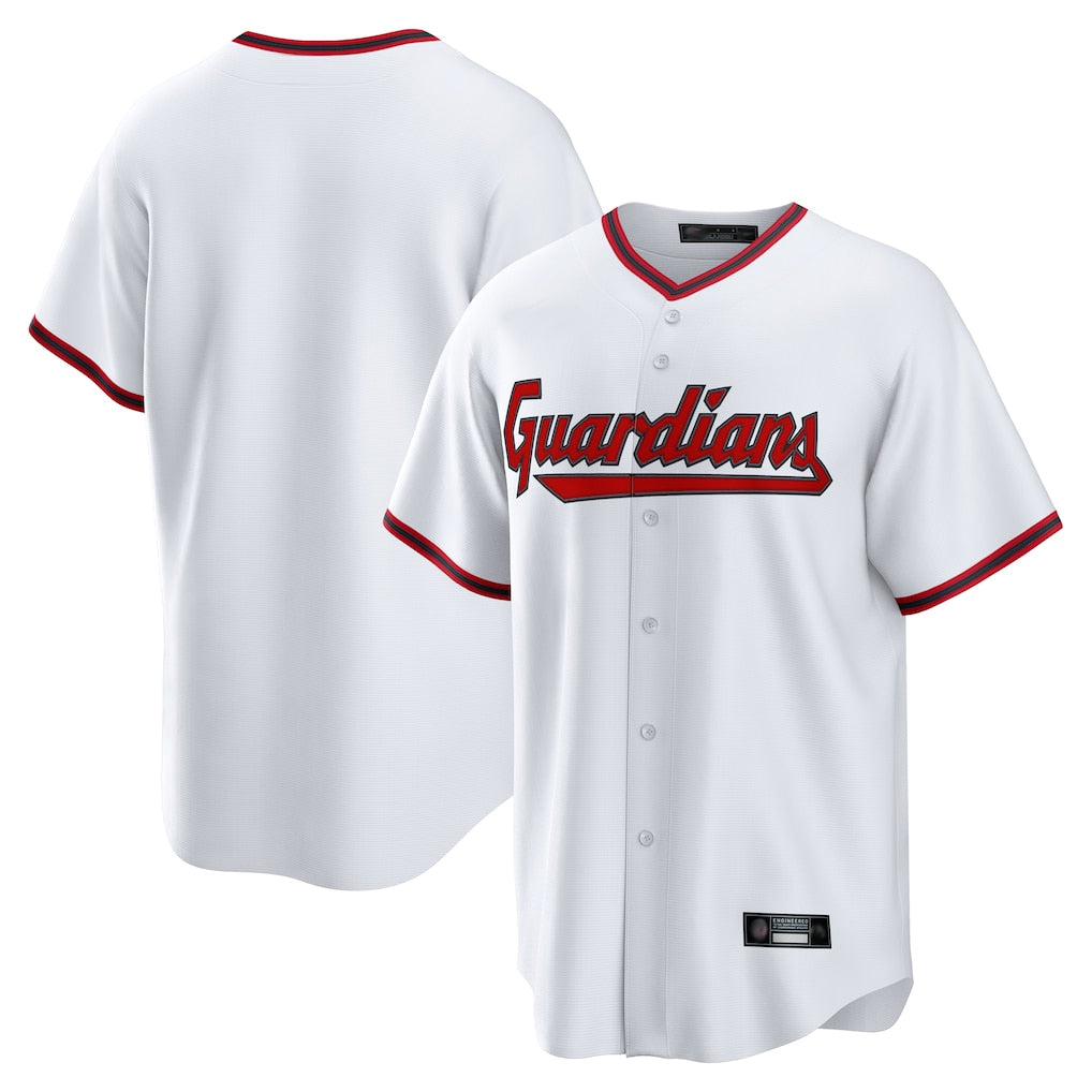 Fenge C.Guardians White Home Game Blank Player Stitched Jerseys
