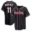 Fenge C.Guardians #11 Jose Ramirez Player Black Fashion Out Home Game Stitched Jerseys