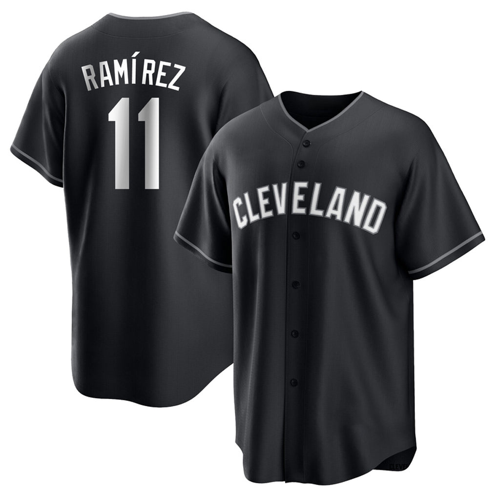 Fenge C.Guardians #11 Jose Ramirez Player Black Home Game Stitched Jerseys