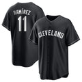 Fenge C.Guardians #11 Jose Ramirez Player Black Home Game Stitched Jerseys