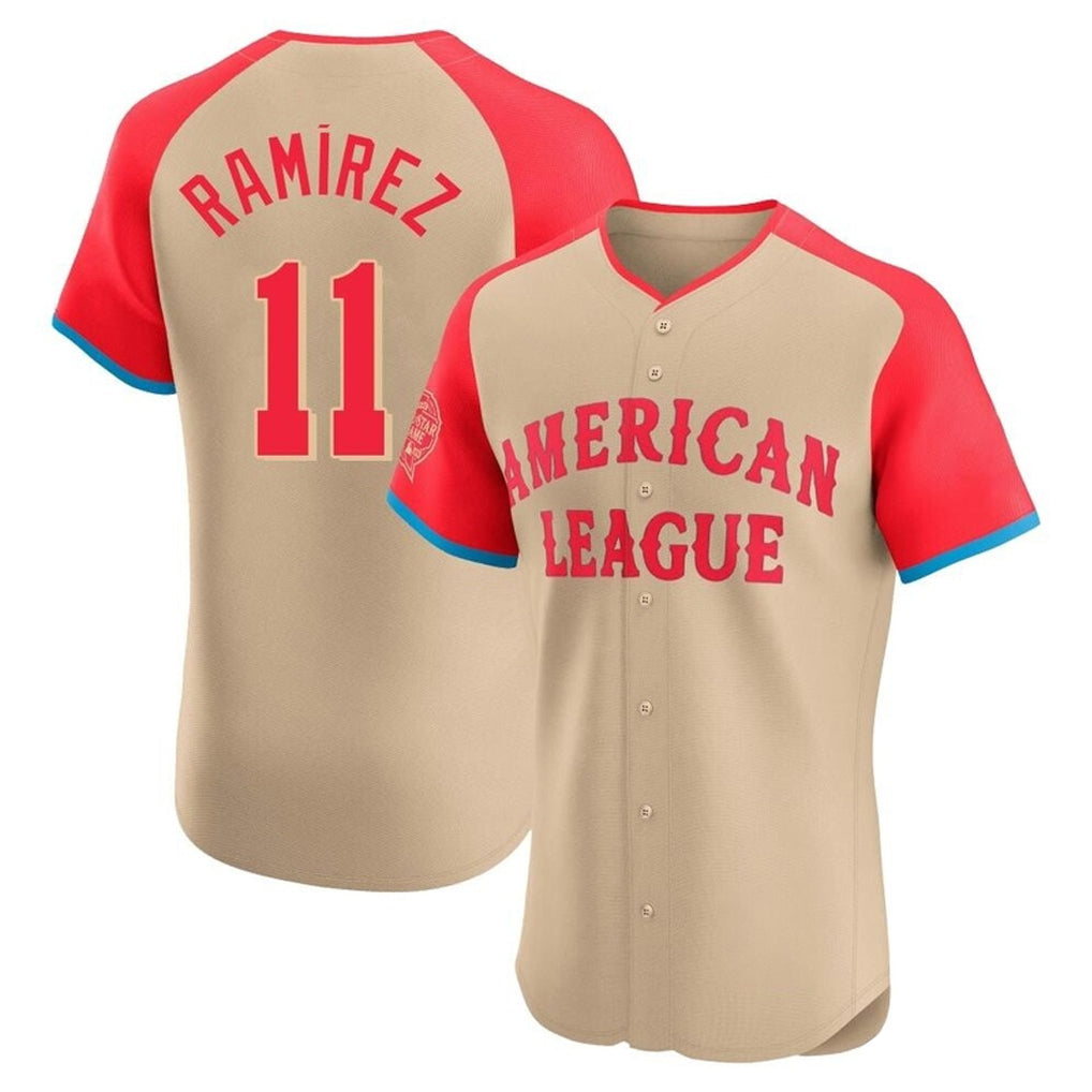 Fenge C.Guardians #11 Jose Ramirez Player Cream American League All-Star Limited Elite Home Stitched Jerseys