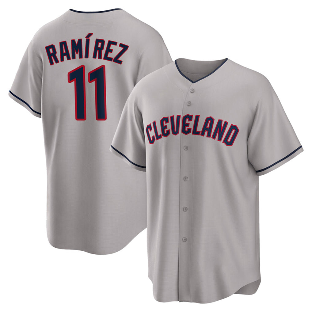 Fenge C.Guardians #11 Jose Ramirez Player Gray Game Home Stitched Jerseys