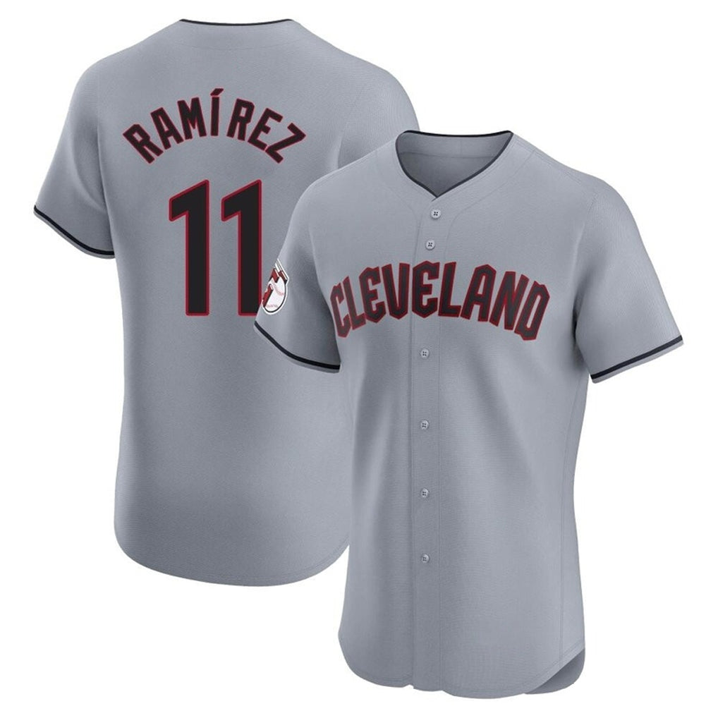 Fenge C.Guardians #11 Jose Ramirez Player Gray Road Limited Elite Home Stitched Jerseys