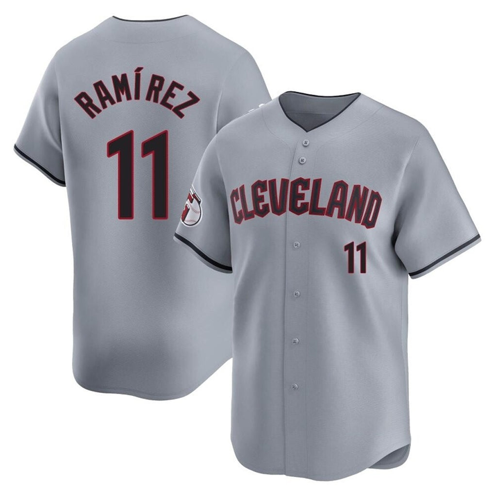 Fenge C.Guardians #11 Jose Ramirez Player Gray Road Limited Home Stitched Jerseys