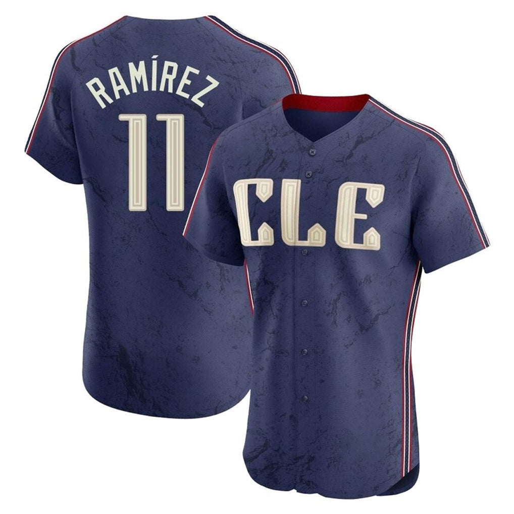 Fenge C.Guardians #11 Jose Ramirez Player Navy City Connect Limited Elite Home Stitched Jerseys