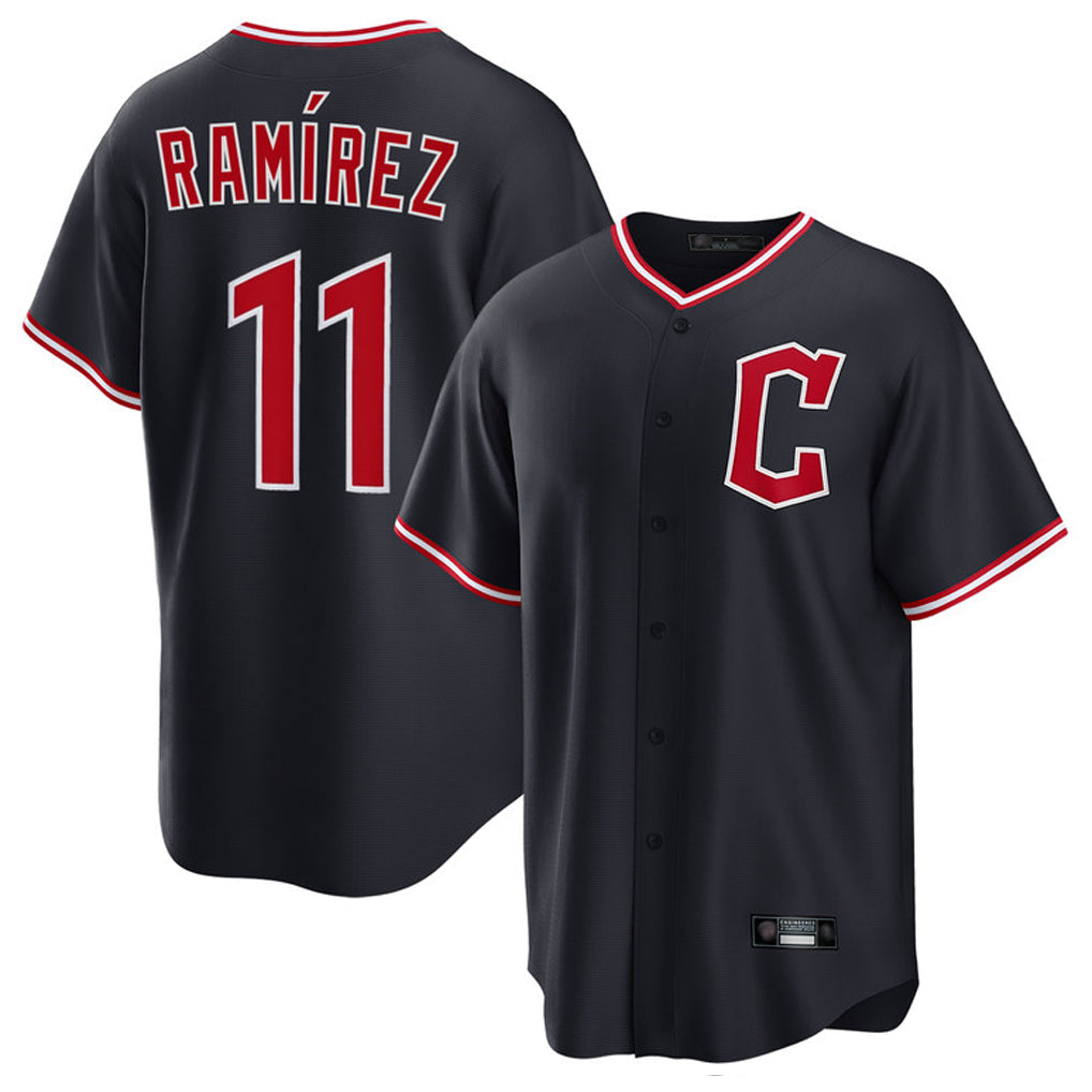 Fenge C.Guardians #11 Jose Ramirez Player Navy Home Game Stitched Jerseys