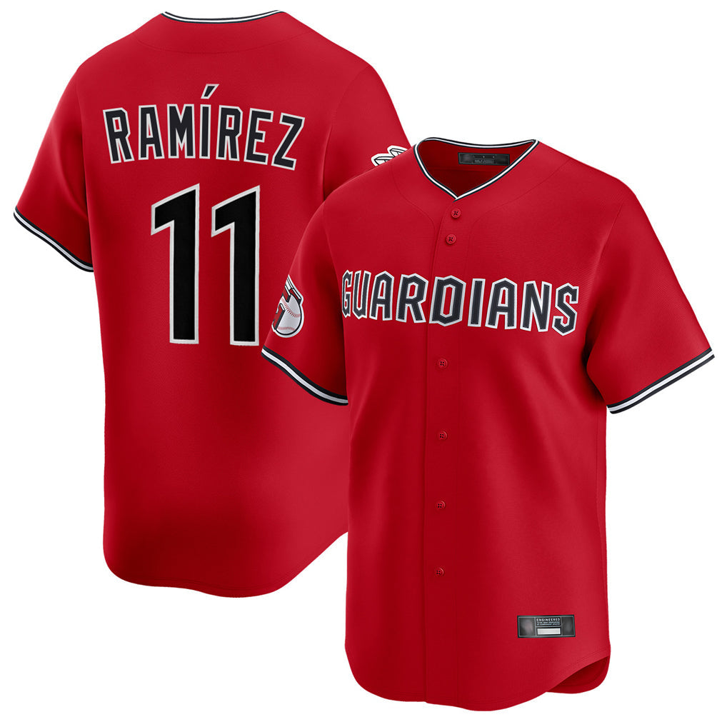Fenge C.Guardians #11 Jose Ramirez Player Red Limited Home Stitched Jerseys