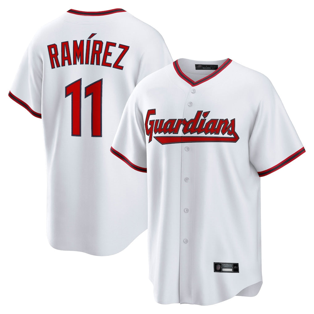 Fenge C.Guardians #11 Jose Ramirez Player White Game Home Stitched Jerseys