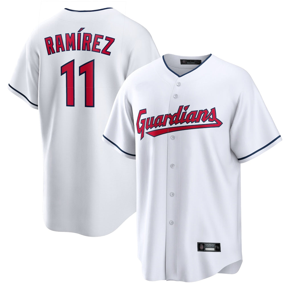 Fenge C.Guardians #11 Jose Ramirez Player White Home Game Stitched Jerseys