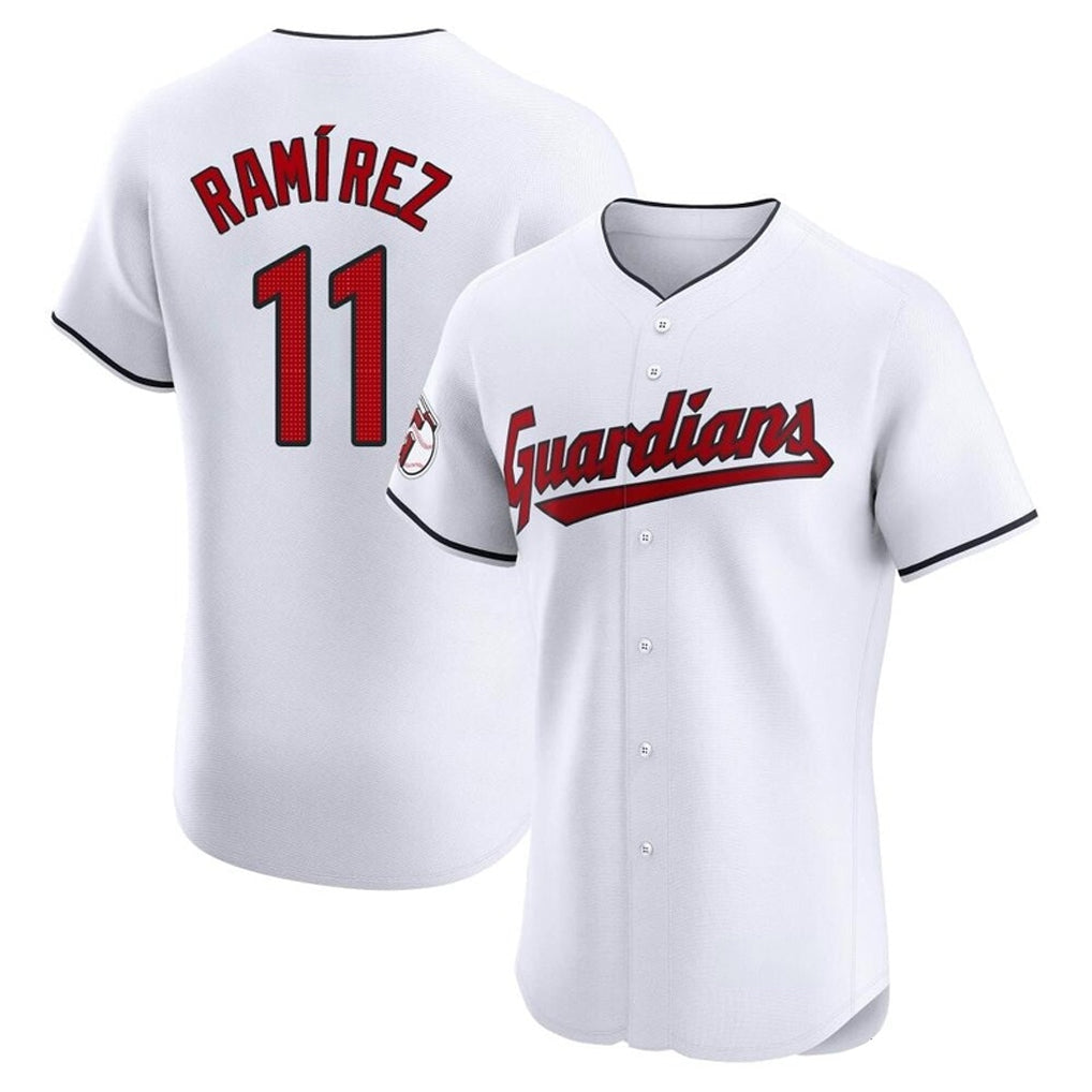 Fenge C.Guardians #11 Jose Ramirez Player White Limited Elite Home Stitched Jerseys