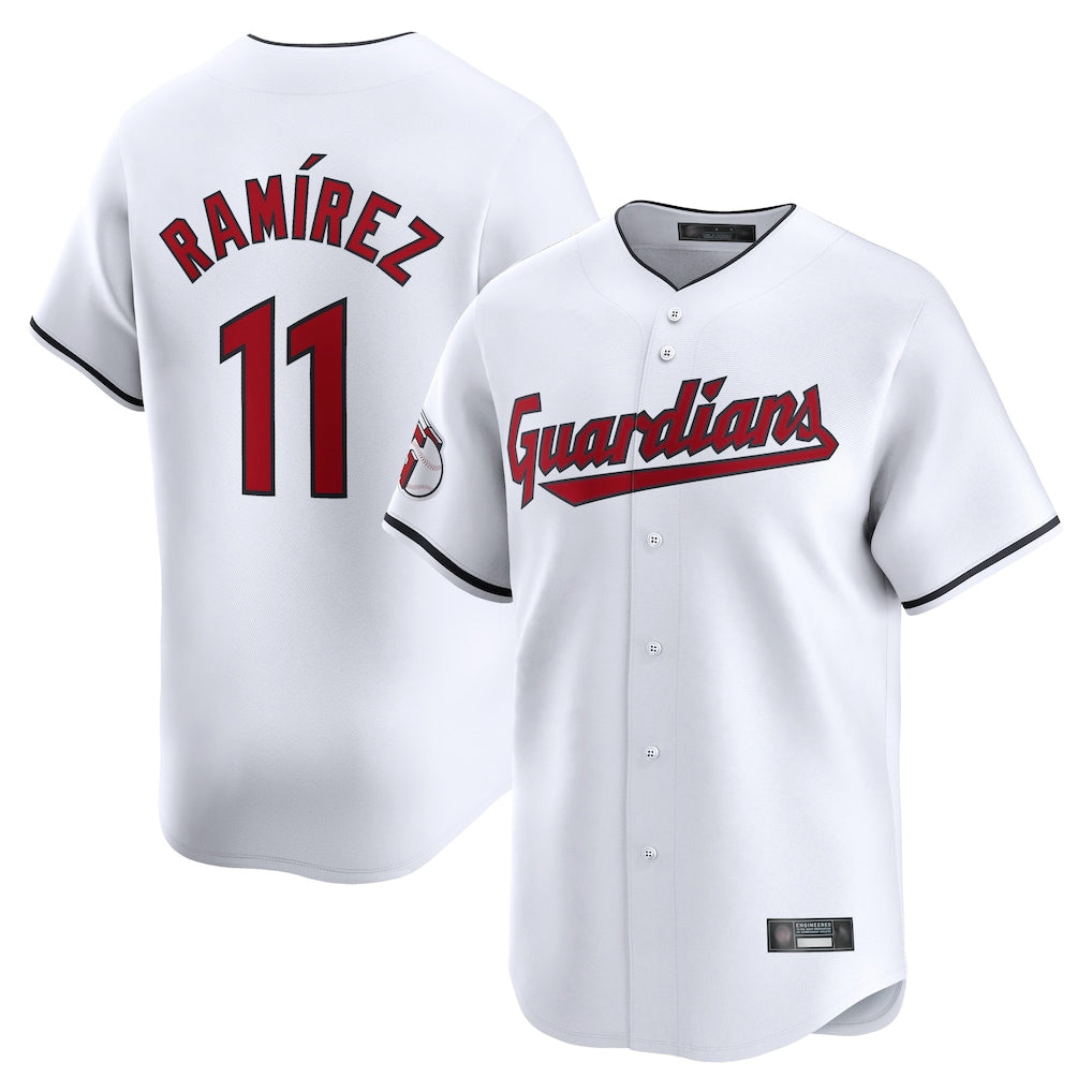 Fenge C.Guardians #11 Jose Ramirez Player White Limited Home Stitched Jerseys