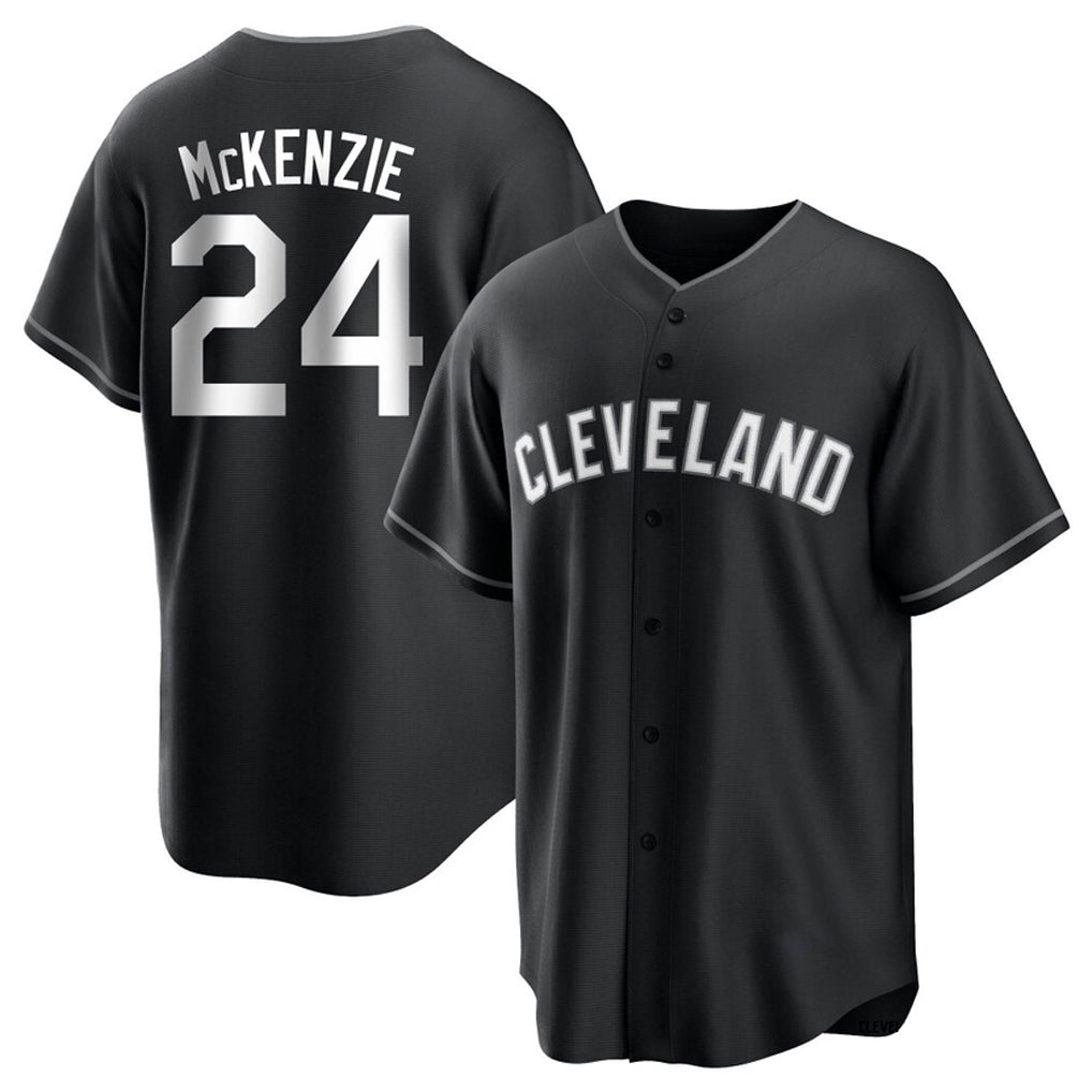 Fenge C.Guardians #24 Triston McKenzie Player Black Home Game Stitched Jerseys