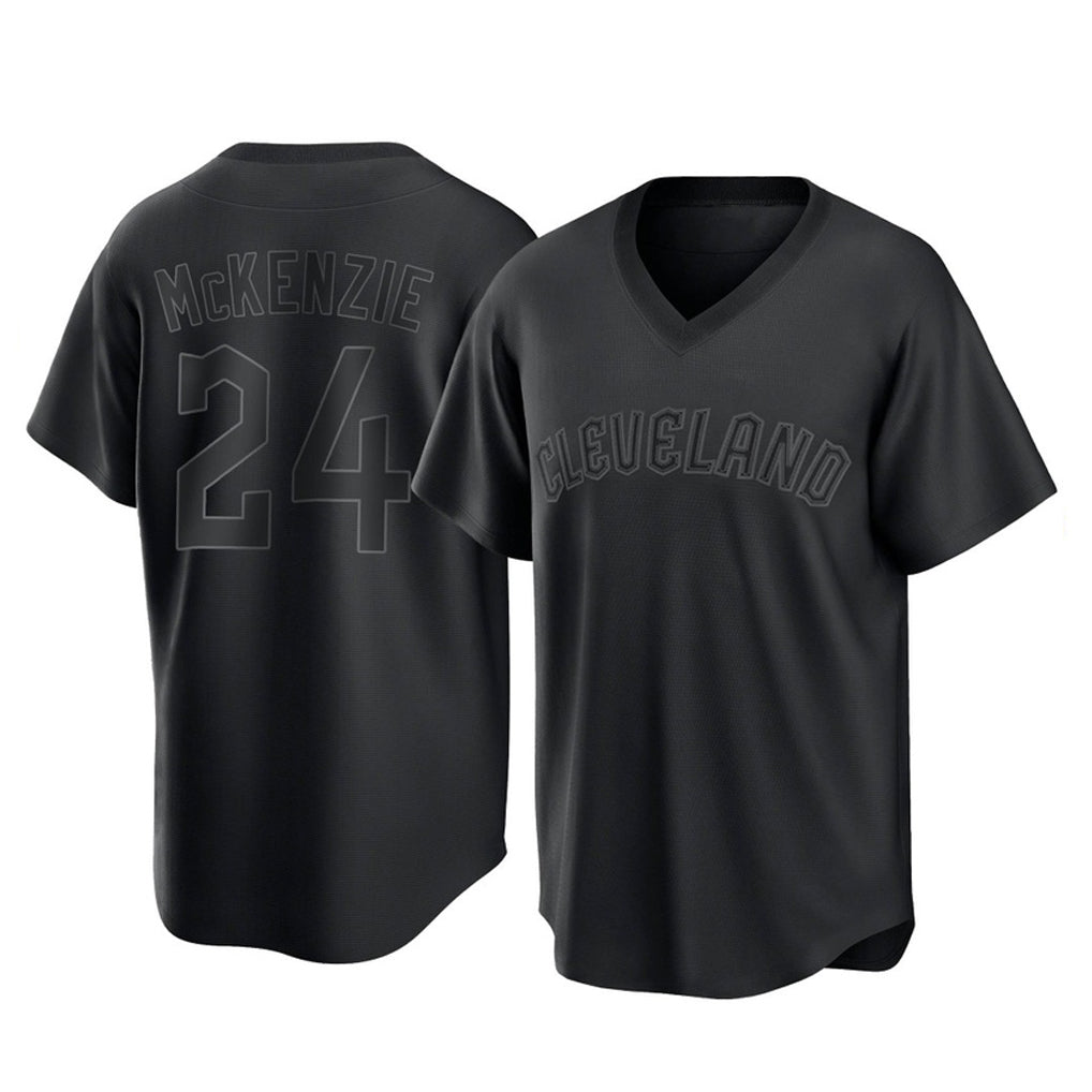 Fenge C.Guardians #24 Triston McKenzie Player Black T-shirt Home Game Stitched Jerseys